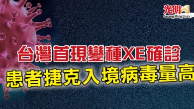 Photo of 台灣首現變種XE確診 患者捷克入境病毒量高
