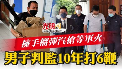 Photo of 擁手榴彈汽槍等軍火  男子判監10年打6鞭