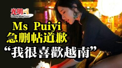 Photo of Ms Puiyi急刪帖道歉 “我很喜歡越南”