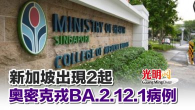 Photo of 新加坡出現2起奧密克戎BA.2.12.1病例