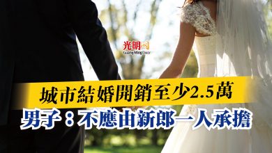 Photo of 城市結婚開銷至少2.5萬  男子：不應由新郎一人承擔