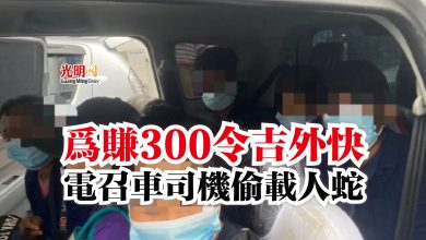 Photo of 為賺300令吉外快  電召車司機偷載人蛇