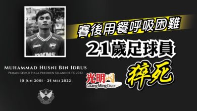 Photo of 賽後用餐呼吸困難 21歲足球員猝死