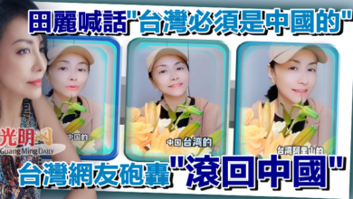 Photo of 田麗喊話「台灣必須是中國的」 台灣網友砲轟:滾回中國
