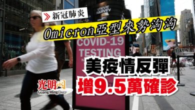 Photo of 【新冠肺炎】Omicron亞型來勢洶洶 美疫情反彈 增9.5萬確診