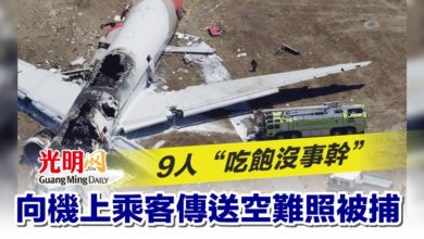 Photo of 9人“吃飽沒事幹” 向機上乘客傳送空難照被捕