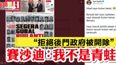Photo of “拒絕後門政府被開除”  賽沙迪：我不是青蛙