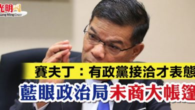 Photo of 賽夫丁：有政黨接洽才表態  藍眼政治局未商大帳篷