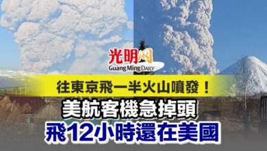 Photo of 往東京飛一半火山噴發！ 美航客機急掉頭 飛12小時還在美國