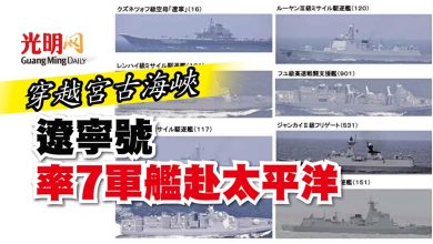 Photo of 穿越宮古海峽 遼寧號率7軍艦赴太平洋