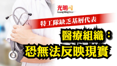 Photo of 特工隊缺乏基層代表  醫療組織：恐無法反映現實