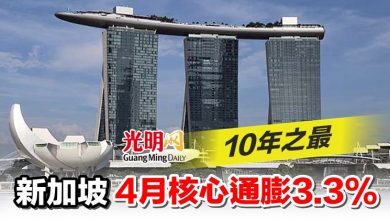 Photo of 10年之最 新加坡4月核心通膨3.3%