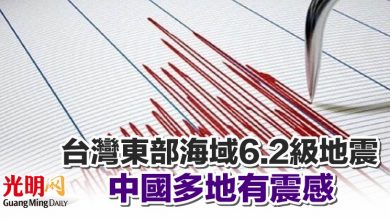 Photo of 台灣東部海域6.2級地震 中國多地有震感