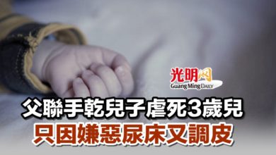 Photo of 父聯手乾兒子虐死3歲兒 只因嫌惡尿床又調皮