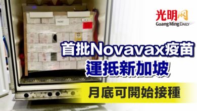 Photo of 首批Novavax疫苗運抵新加坡 月底可開始接種