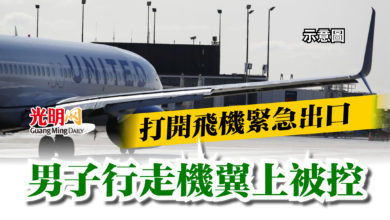 Photo of 打開飛機緊急出口  男子行走機翼上被控