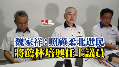 Photo of 魏家祥：照顧柔北選民  將薦林培興任上議員