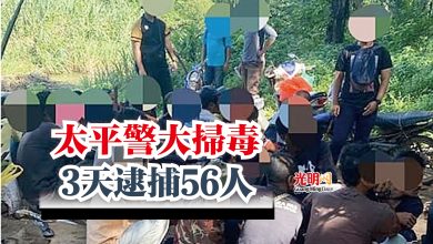 Photo of 太平警大掃毒  3天逮捕56人