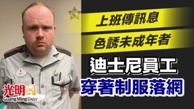 Photo of 上班傳訊息色誘未成年者 迪士尼員工穿著制服落網