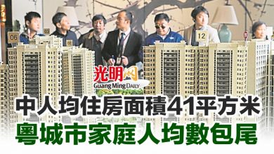 Photo of 中人均住房面積41平方米 粵城市家庭人均數包尾