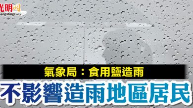 Photo of 氣象局：食用鹽造雨　不影響造雨地區居民