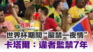 Photo of 世界杯期間“嚴禁一夜情” 卡塔爾：違者監禁7年