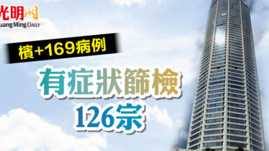 Photo of 檳+169病例 有症狀篩檢126宗
