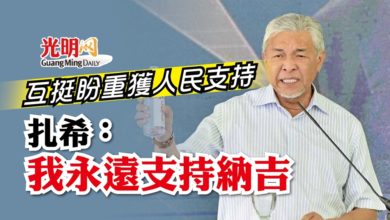 Photo of 互挺盼重獲人民支持 扎希：我永遠支持納吉