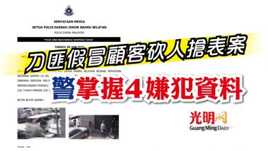 Photo of 刀匪假冒顧客砍人搶表案 警掌握4嫌犯資料