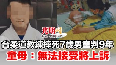 Photo of 台柔道教練摔死7歲男童判9年 童母：無法接受將上訴