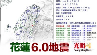 Photo of 花蓮6.0地震