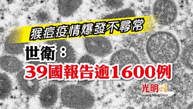 Photo of 猴痘疫情爆發不尋常 世衛：39國報告逾1600例