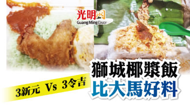 Photo of 3令吉 Vs 3新元 獅城椰漿飯比大馬好料