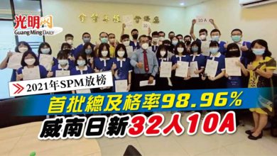 Photo of 【2021年SPM放榜】首批總及格率98.96%  威南日新32人10A