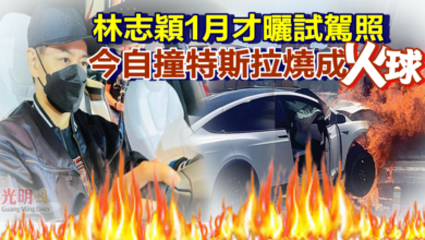 Photo of 林志穎「1月才曬試駕照」今自撞特斯拉燒成火球