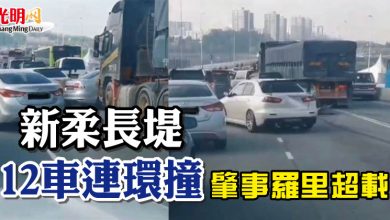 Photo of 新柔長堤12車連環撞  肇事羅里超載