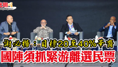Photo of 【雪國陣大會】謝必楷：目標20至40%華裔  國陣須抓緊游離選民票
