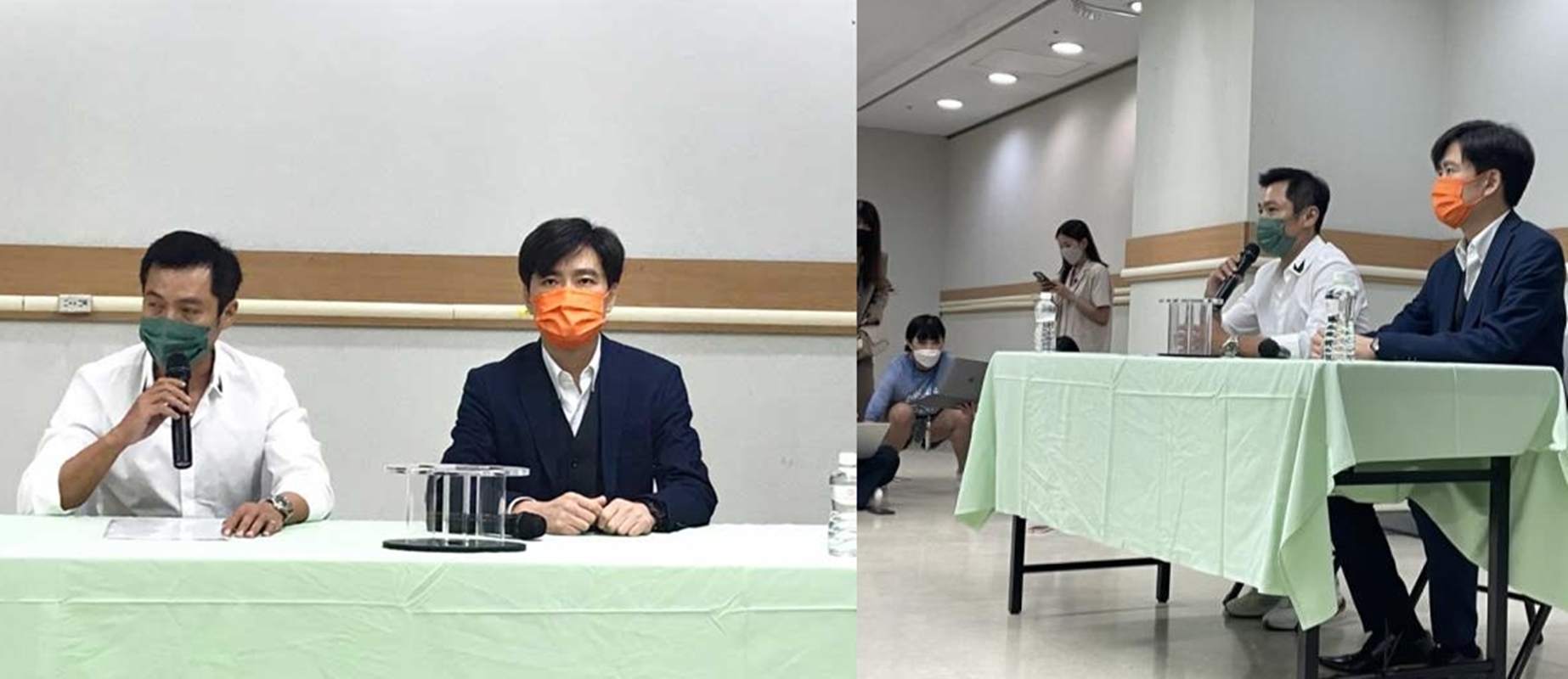 林志鑫和經紀人阿任在醫院舉辦發布會，說明林志穎的傷勢