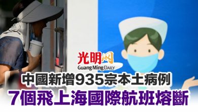 Photo of 中國新增935宗本土病例 7個飛上海國際航班熔斷