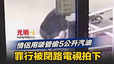 Photo of 情侶用吸管偷5公升汽油 罪行被閉路電視拍下