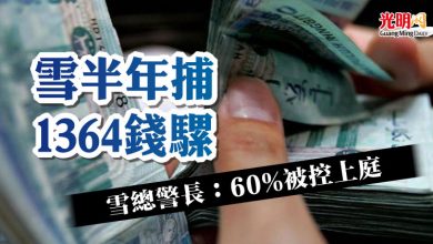 Photo of 雪總警長：60%被控上庭 雪半年捕1364錢騾