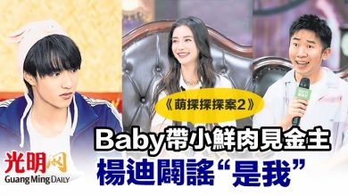 Photo of 《萌探探探案2》Baby帶小鮮肉見金主 楊迪闢謠“是我”