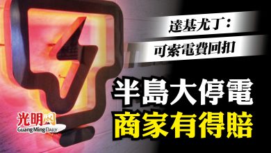 Photo of 達基尤丁：受半島大停電影響 商家可索電費回扣