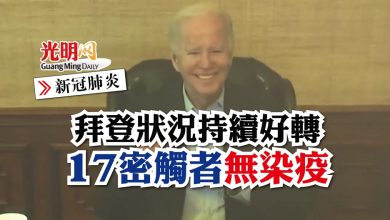 Photo of 【新冠肺炎】拜登狀況持續好轉 17密觸者無染疫