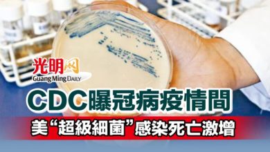 Photo of CDC曝冠病疫情間 美“超級細菌”感染死亡激增