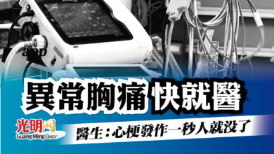 Photo of 異常胸痛快就醫 醫生：心梗發作一秒人就沒了