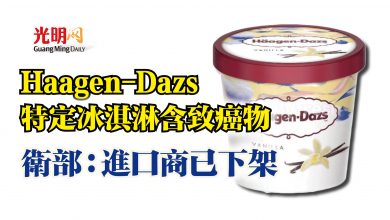 Photo of Haagen-Dazs特定冰淇淋含致癌物  衛部：進口商已下架