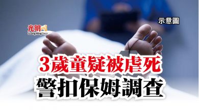 Photo of 3歲童疑被虐死  警扣保姆調查