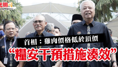 Photo of 首相：雞肉價格低於頂價    “糧安干預措施湊效”