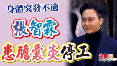 Photo of 身體突發不適  張智霖患膽囊炎停工
